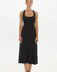 Capri Halter Cross-Back Dress - Black