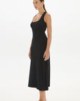 Capri Halter Cross-Back Dress - Black
