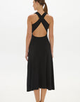 Capri Halter Cross-Back Dress - Black