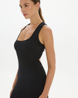 Capri Halter Cross-Back Dress - Black