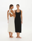 Capri Halter Cross-Back Dress - Black