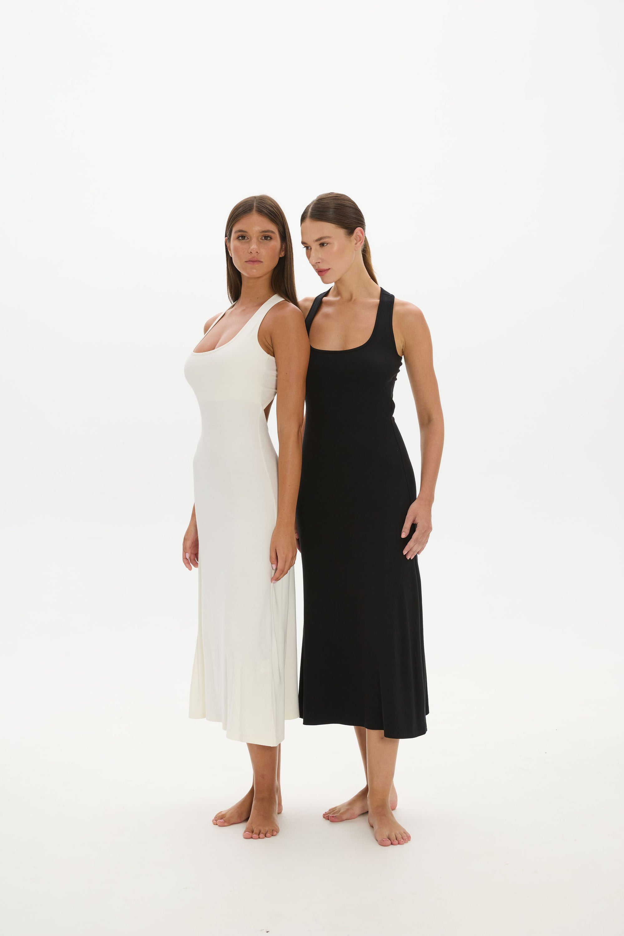 Capri Halter Cross-Back Dress - Ivory