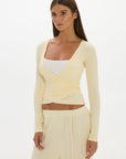 Christy Yoga Wrap Top - Butter