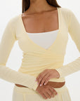 Christy Yoga Wrap Top - Butter
