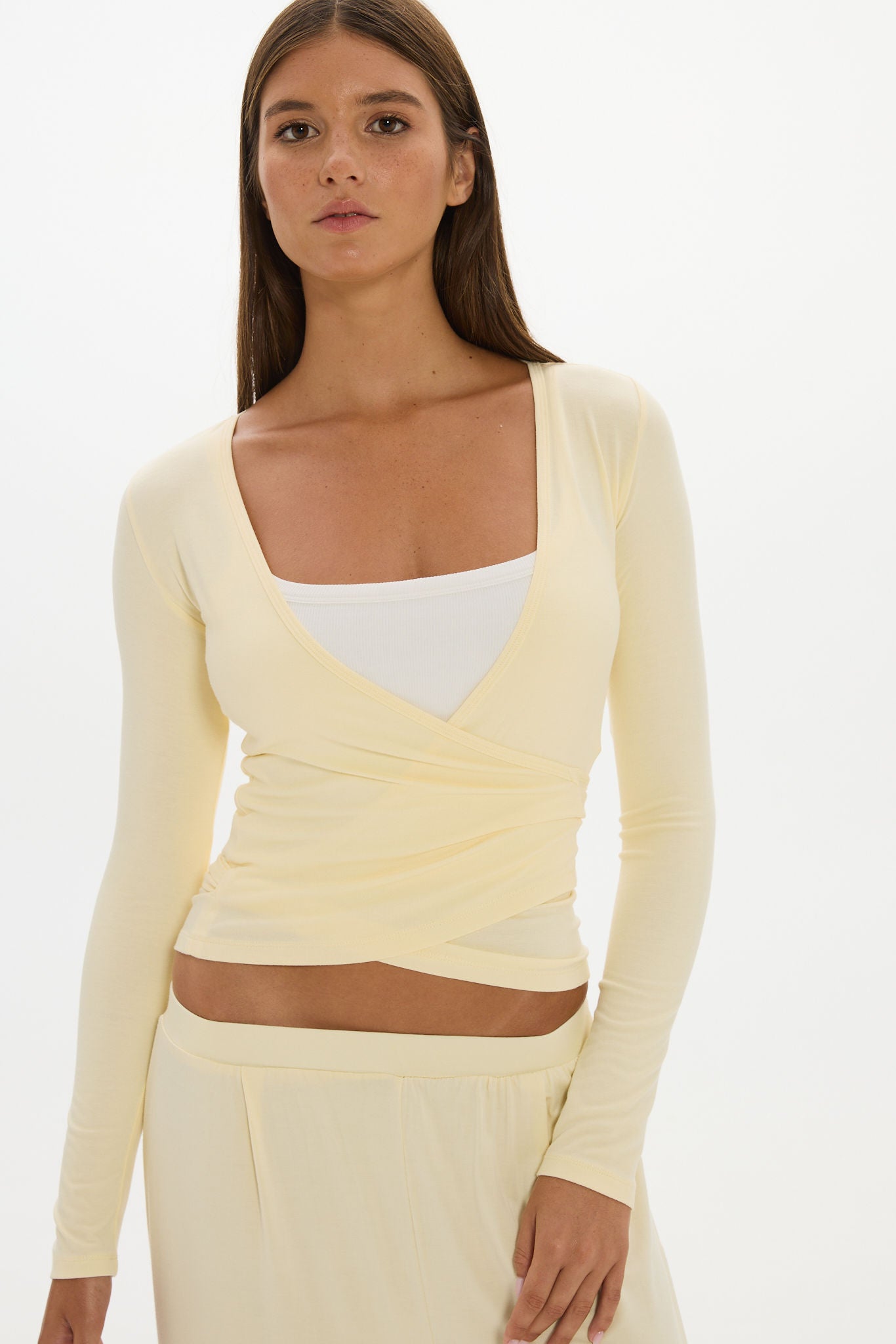 Christy Yoga Wrap Top - Butter