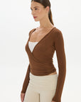 Christy Yoga Wrap Top - Earth