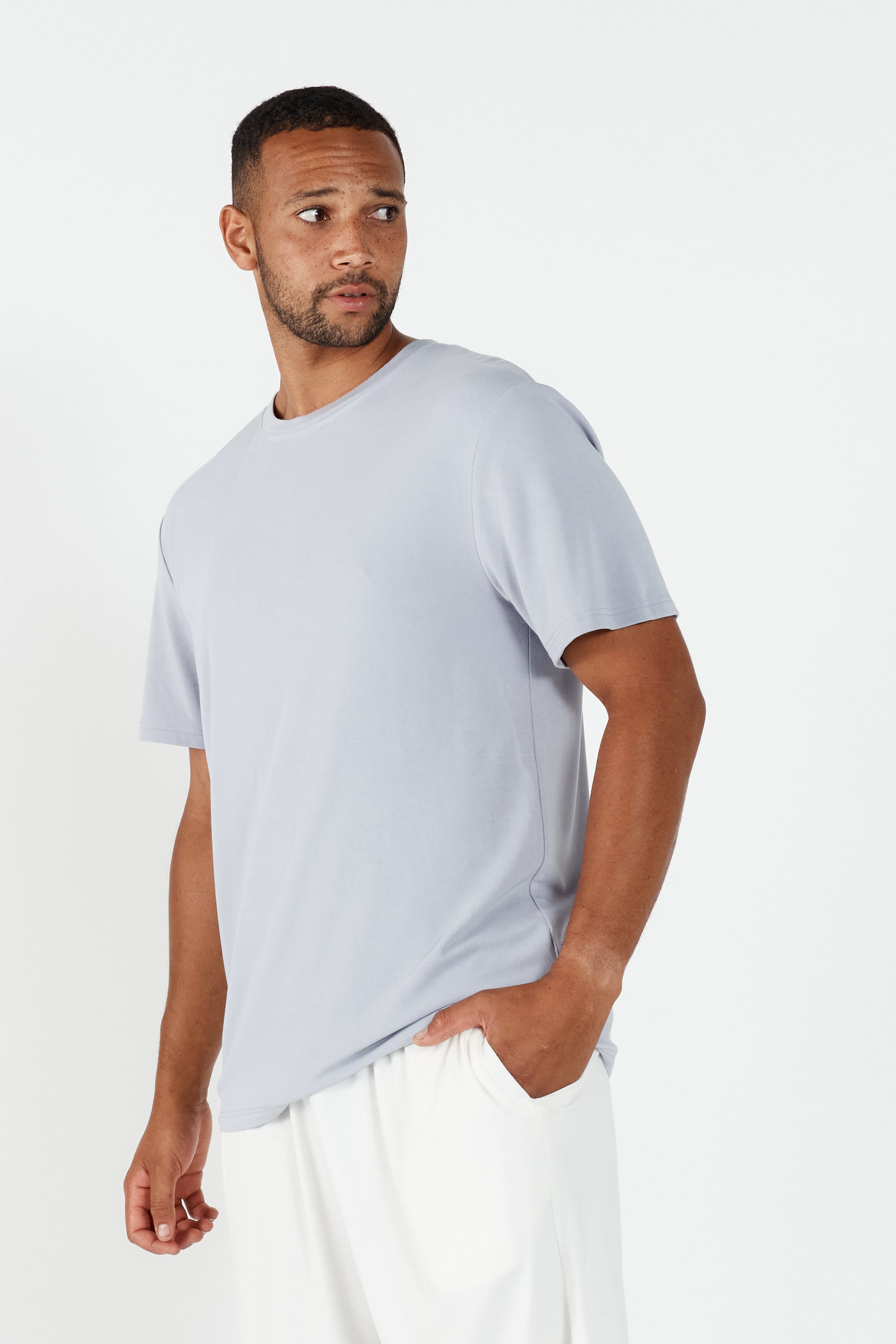 Como Crew Neck T-Shirt - Lavender Grey