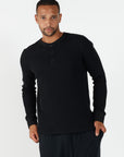 Como Henley Top - Black