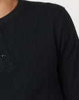Como Henley Top - Black