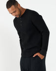Como Henley Top - Black