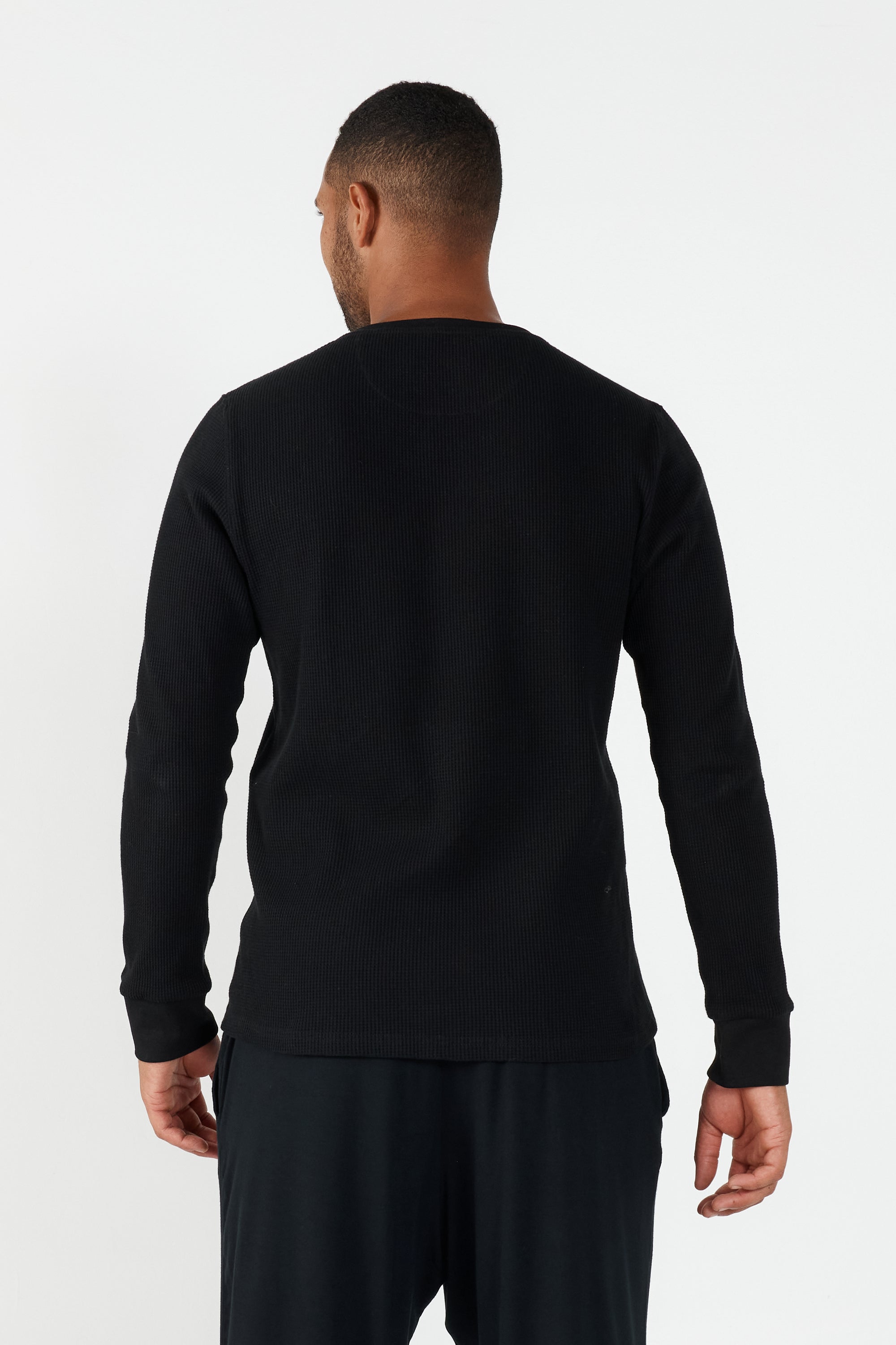 Como Henley Top - Black