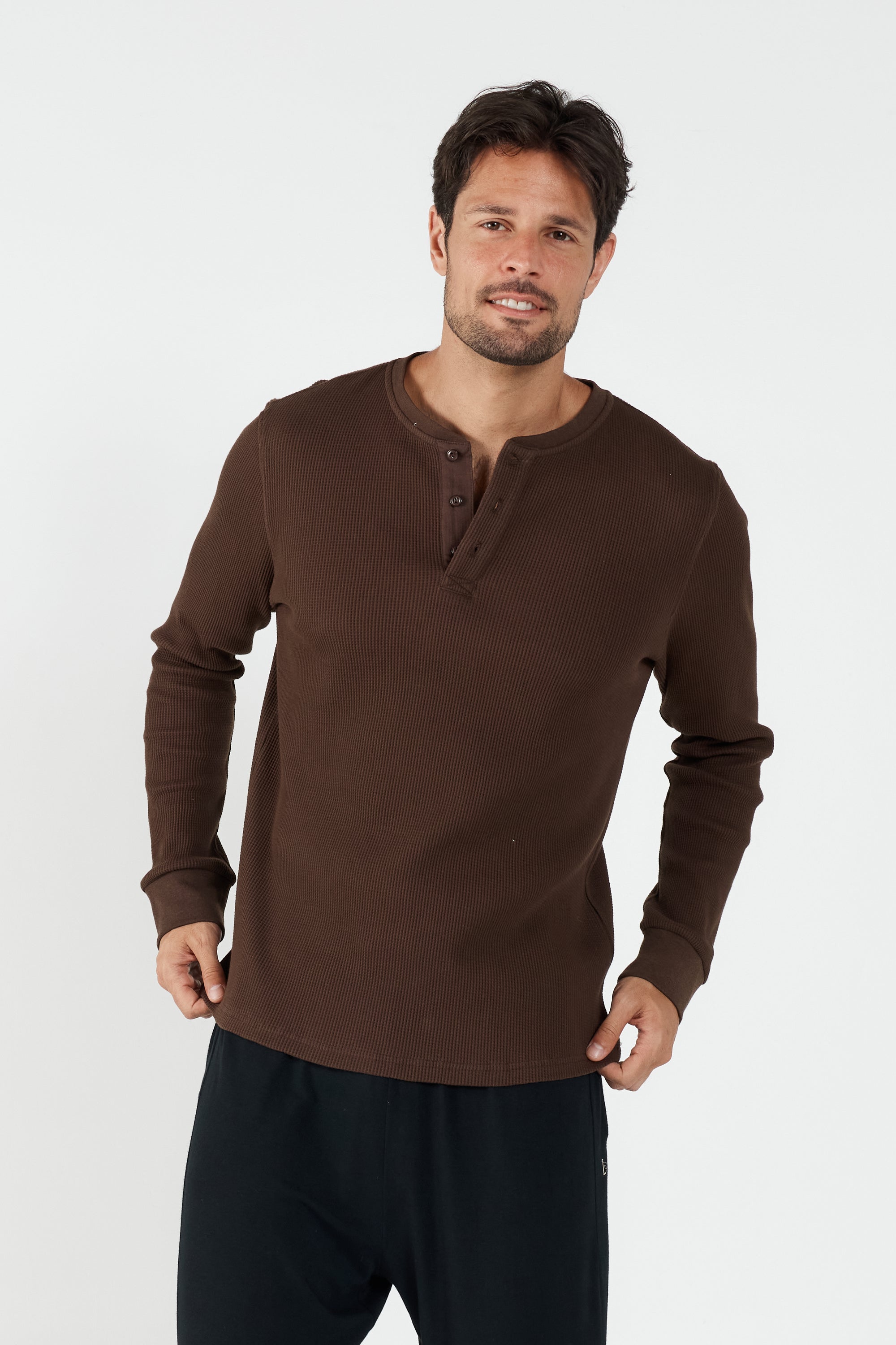 Como Henley Top - Brown