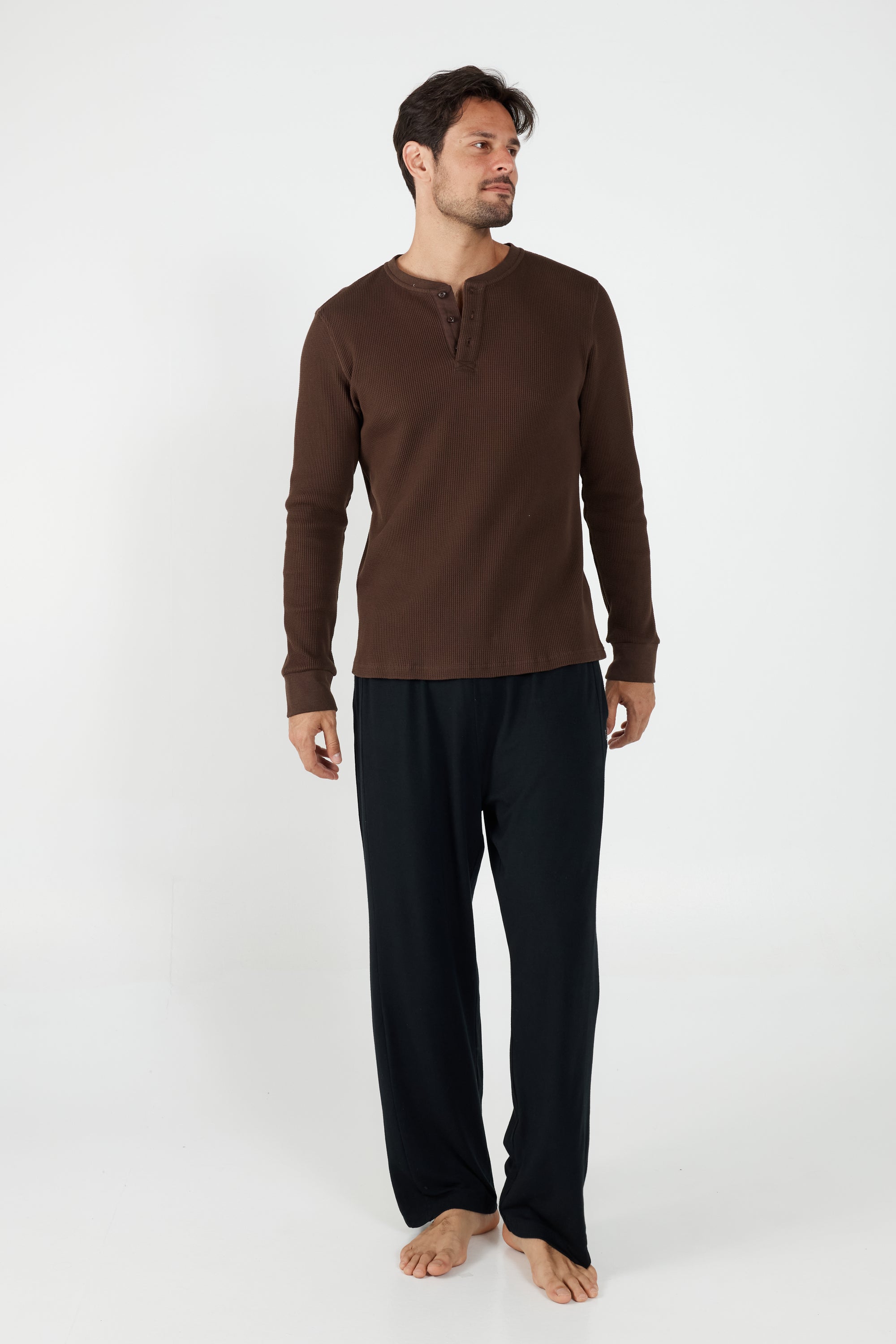Como Henley Top - Brown