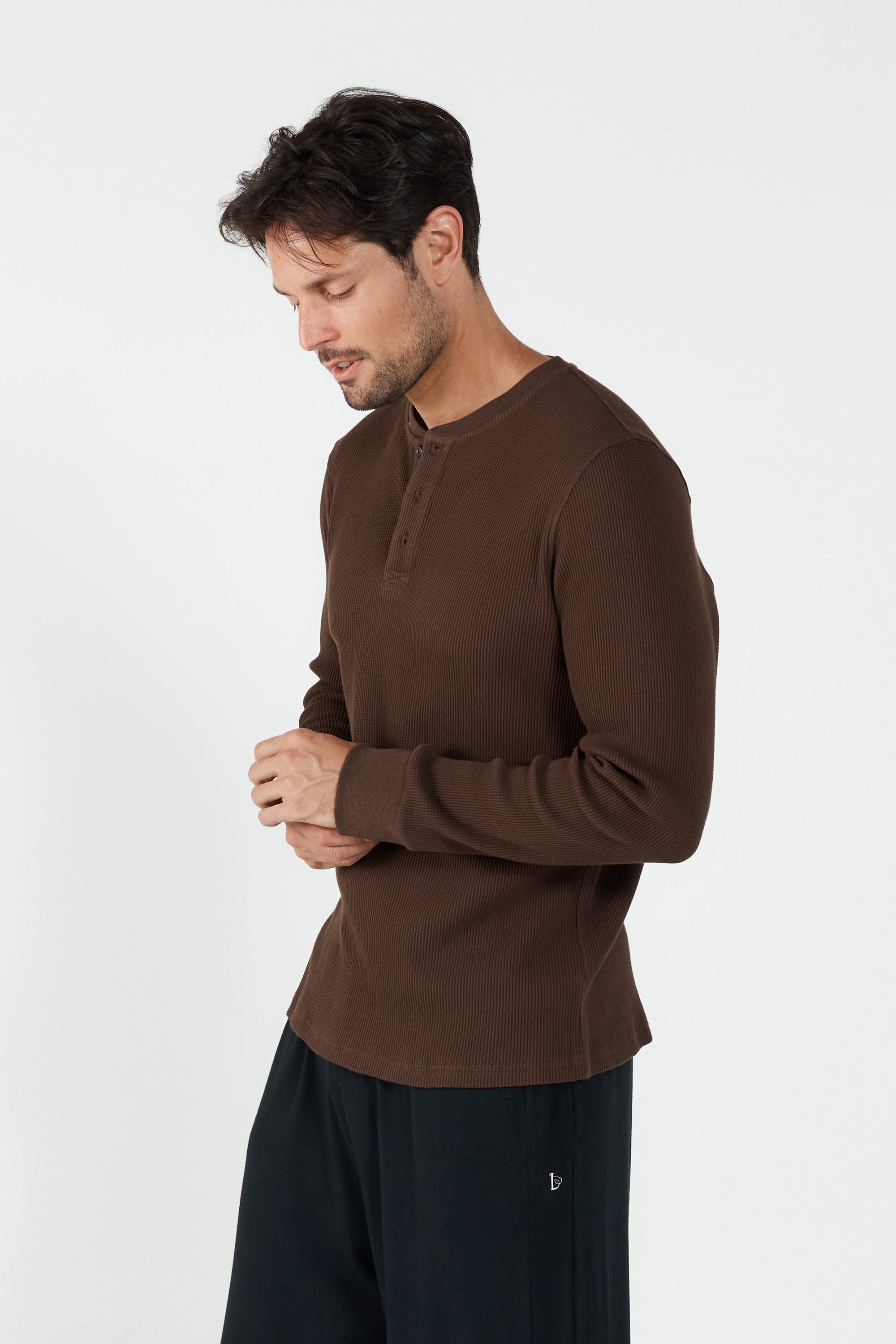 Como Henley Top - Brown