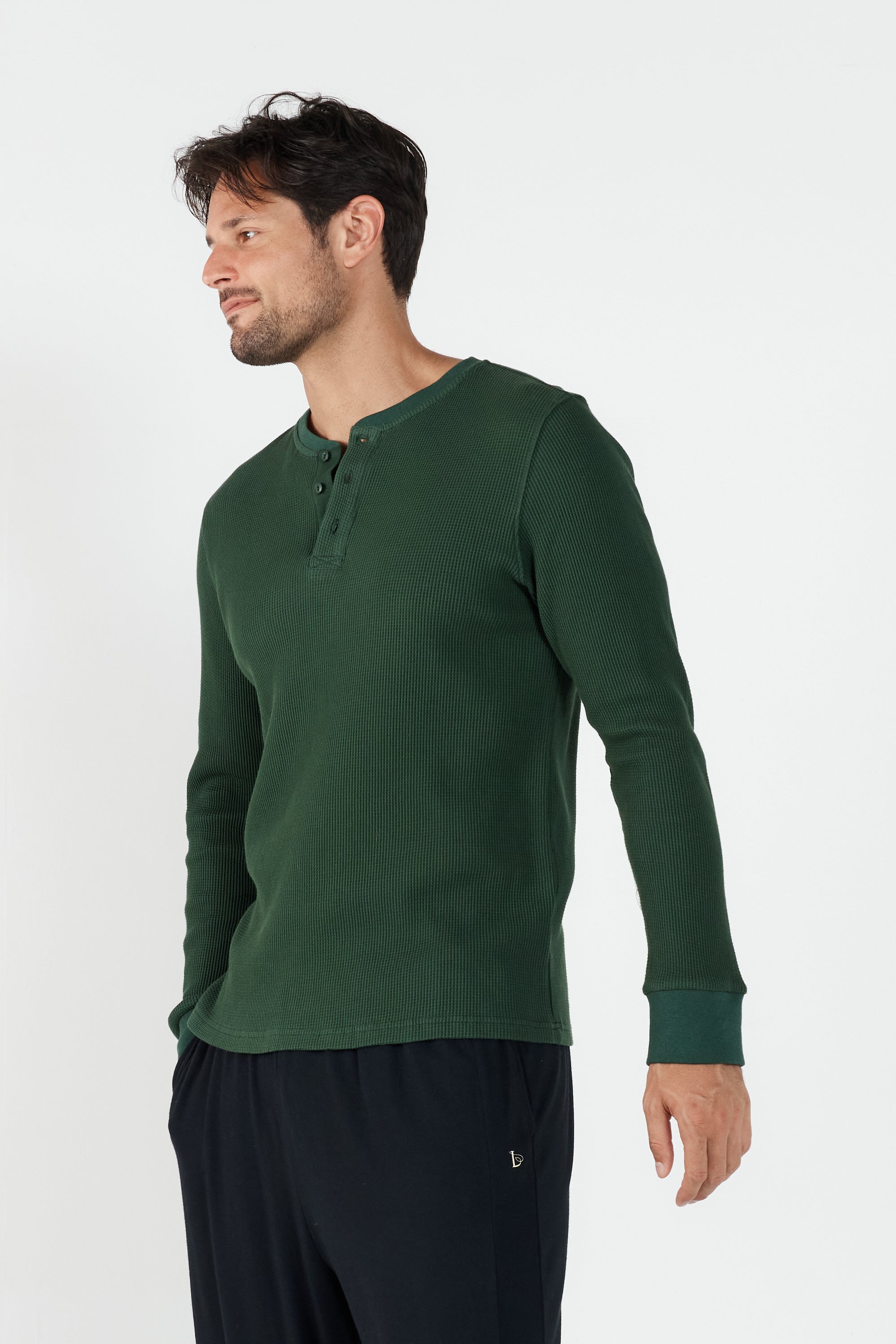 Como Henley Top - Forest Green