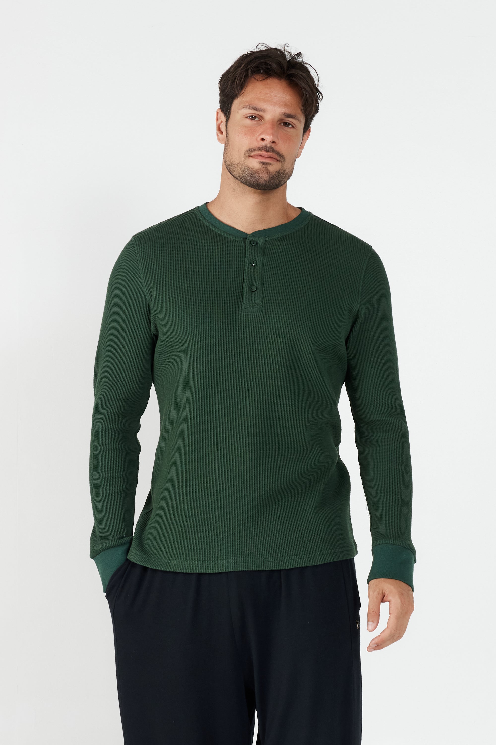 Como Henley Top - Forest Green