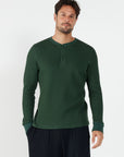 Como Henley Top - Forest Green