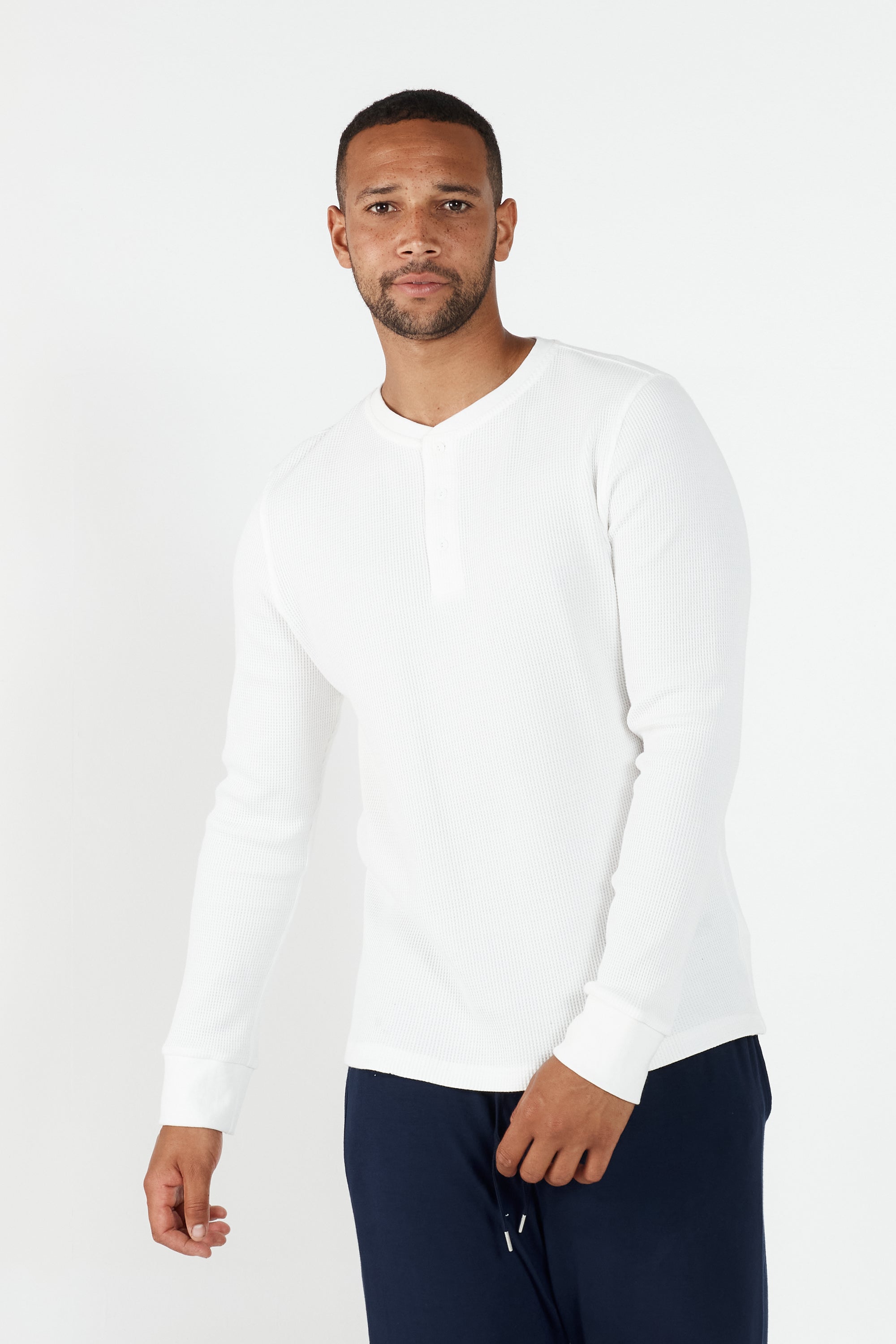 Como Henley Top - White