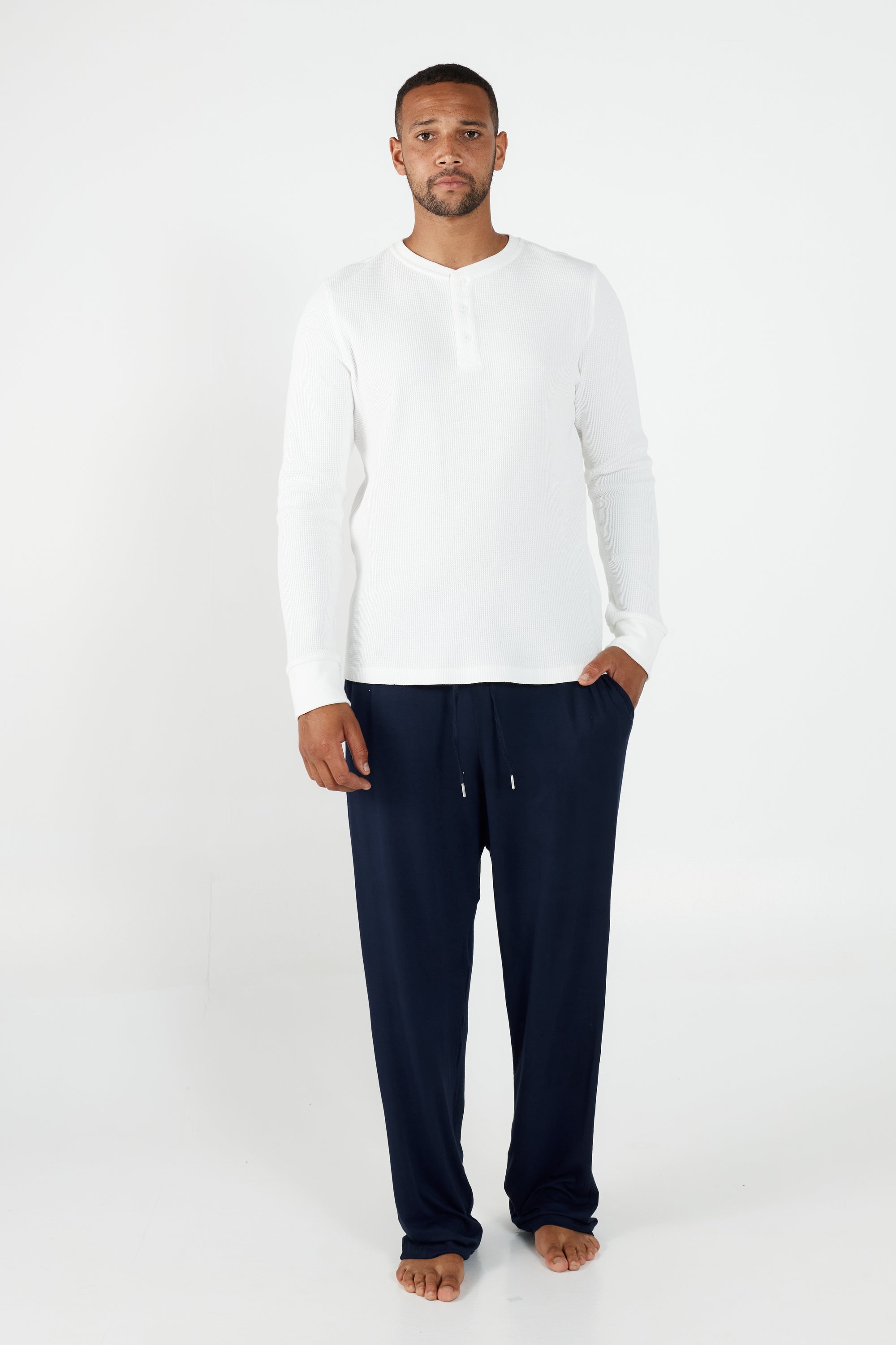 Como Henley Top - White