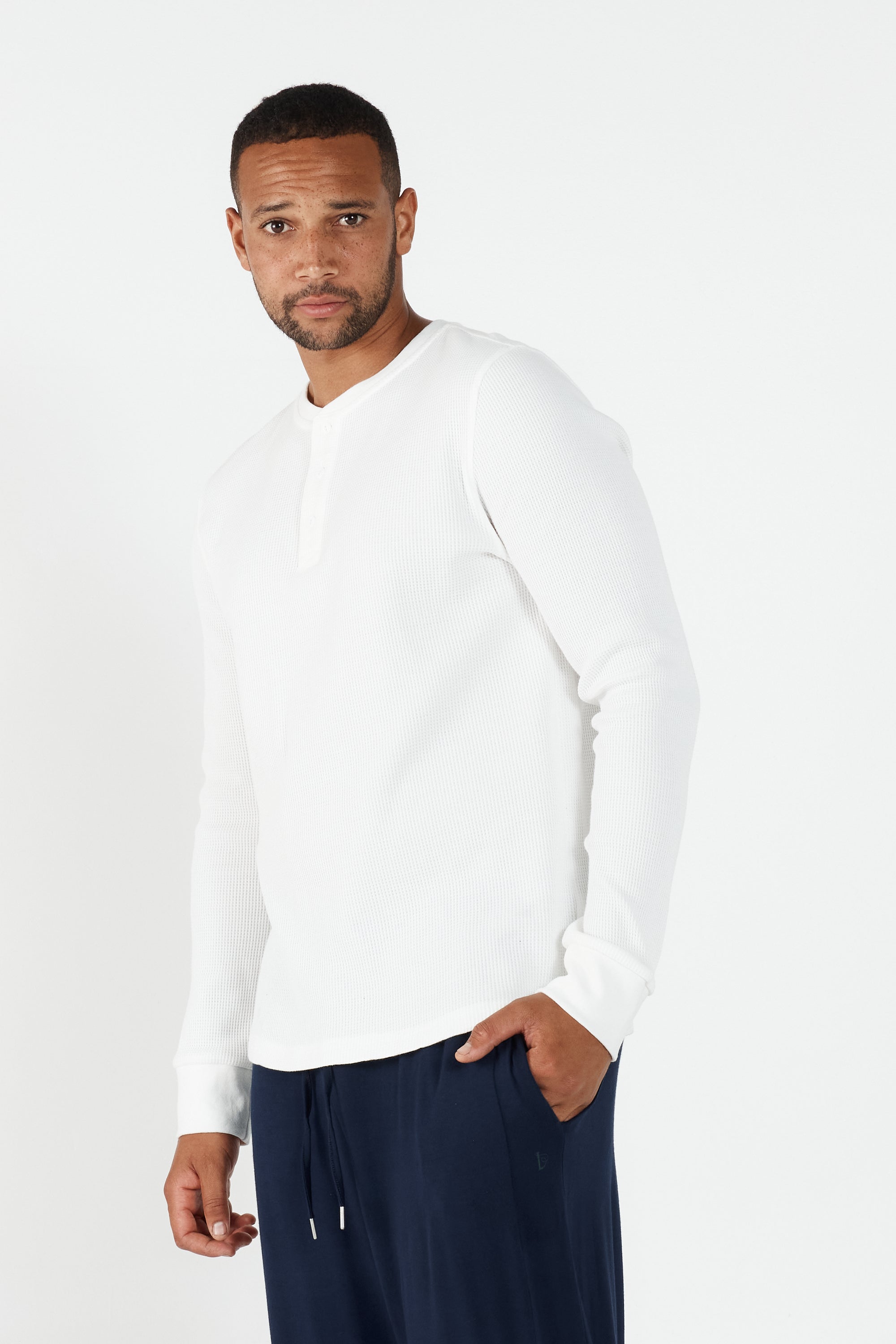 Como Henley Top - White