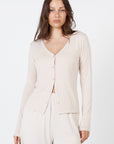 Como Long Sleeve Cardigan - Beige