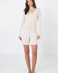 Como Long Sleeve Cardigan - Beige
