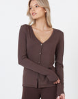 Como Long Sleeve Cardigan - Brown