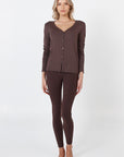 Como Long Sleeve Cardigan - Brown