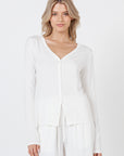 Como Long Sleeve Cardigan - White