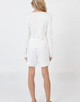 Como Long Sleeve Cardigan - White