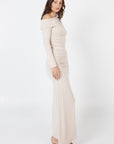 Como Off-Shoulder Drape Top - Beige