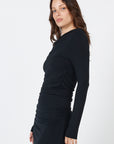 Como Off-Shoulder Drape Top - Black
