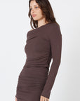 Como Off-Shoulder Drape Top - Brown