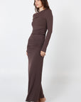 Como Off-Shoulder Drape Top - Brown