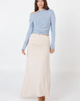 Como Off-Shoulder Drape Top - Lavender Grey