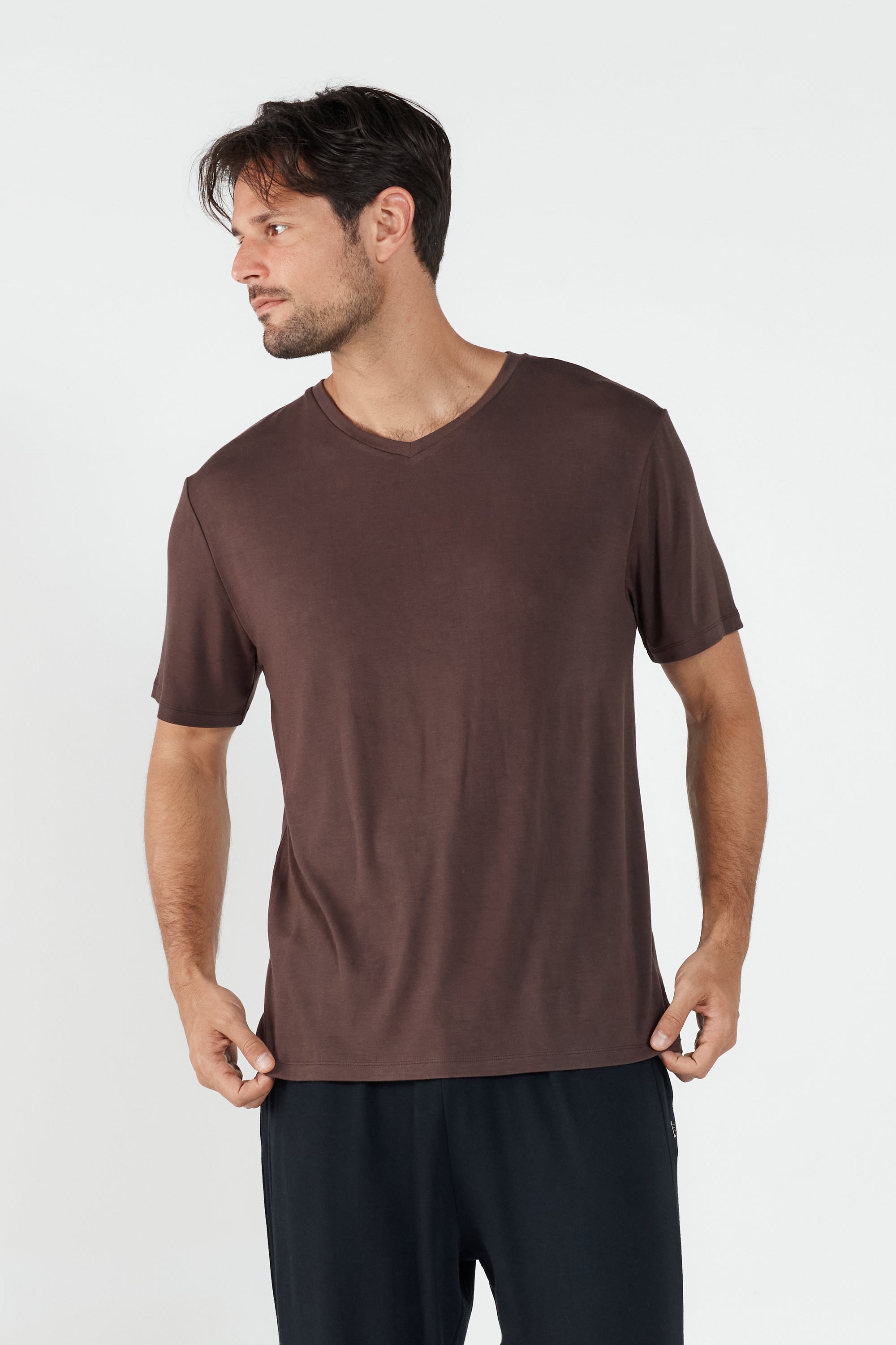 Como V-Neck T-Shirt - Brown