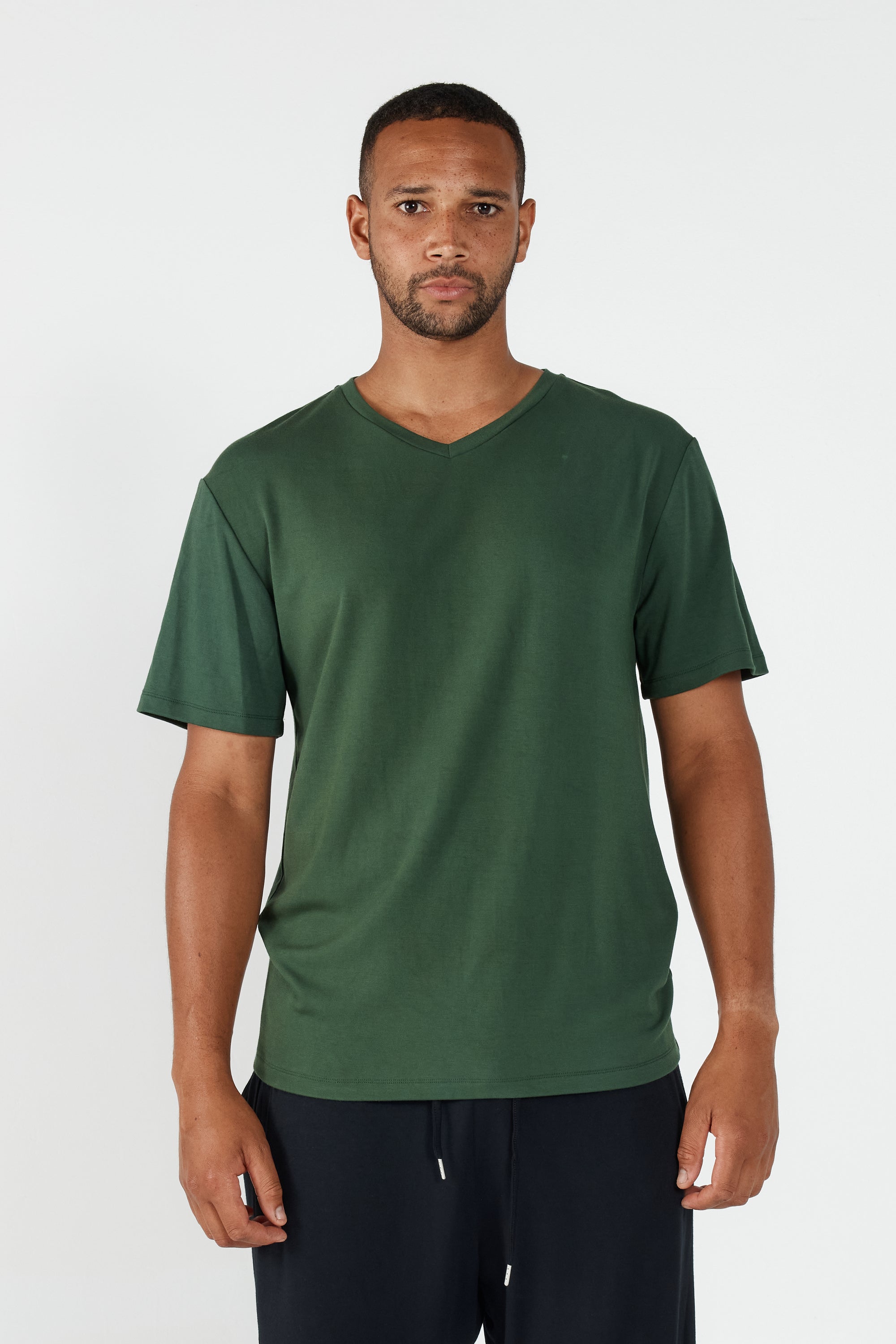 Como V-Neck T-Shirt - Forest Green