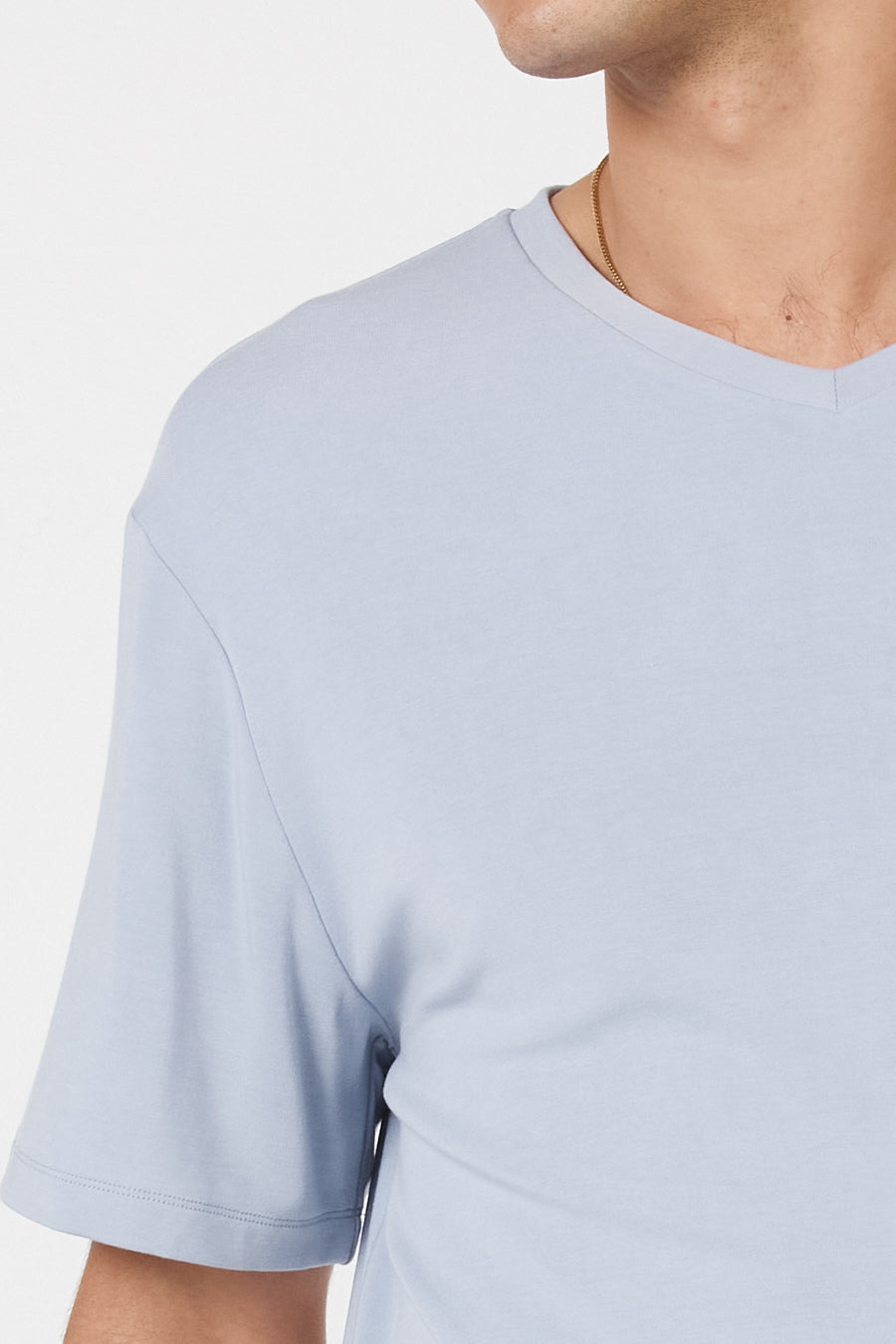 Como V-Neck T-Shirt - Lavender Grey