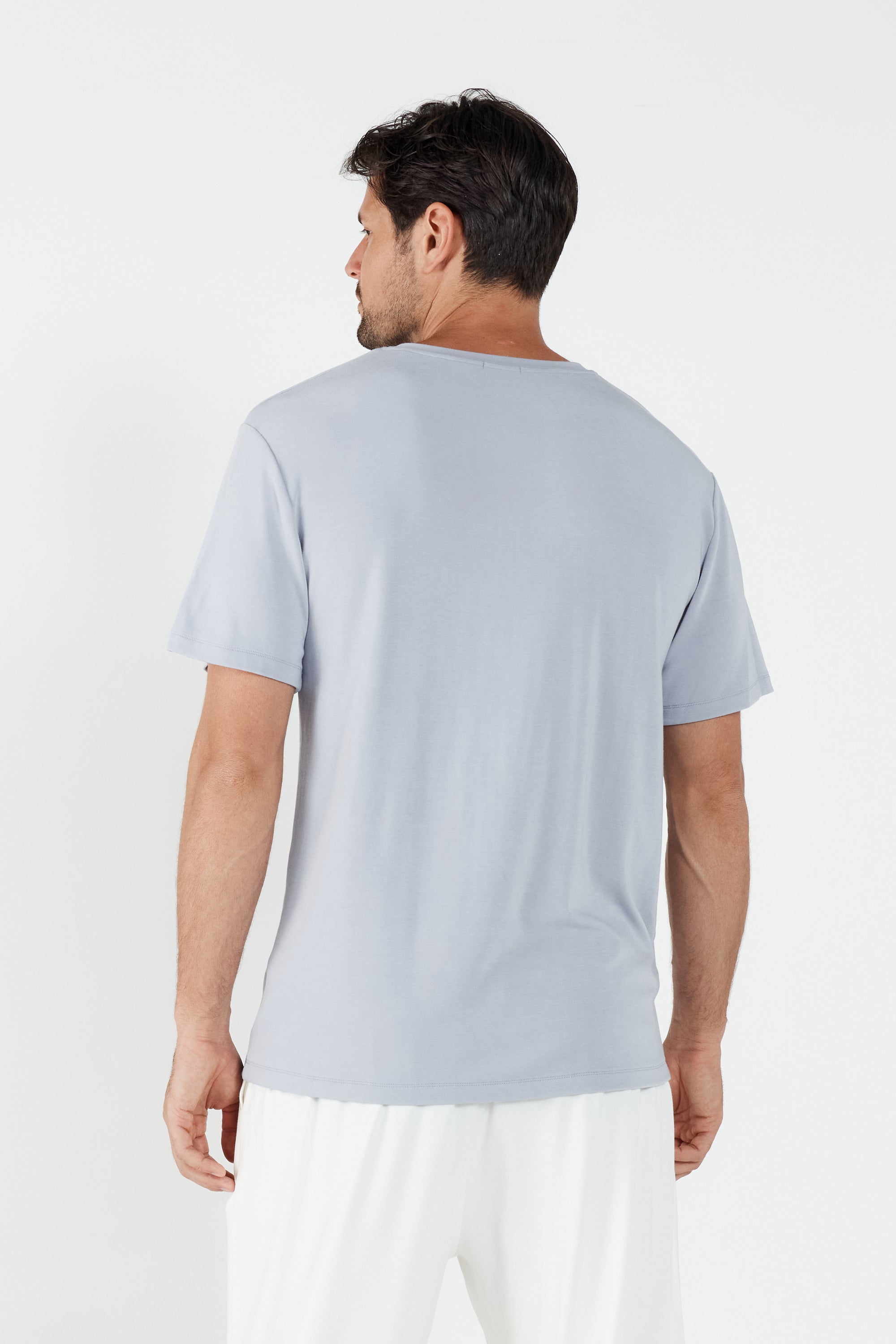 Como V-Neck T-Shirt - Lavender Grey