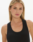 Cross-Back Tank BodySuit - Black