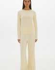 La Palma Boat Neck Lounger Top - Butter