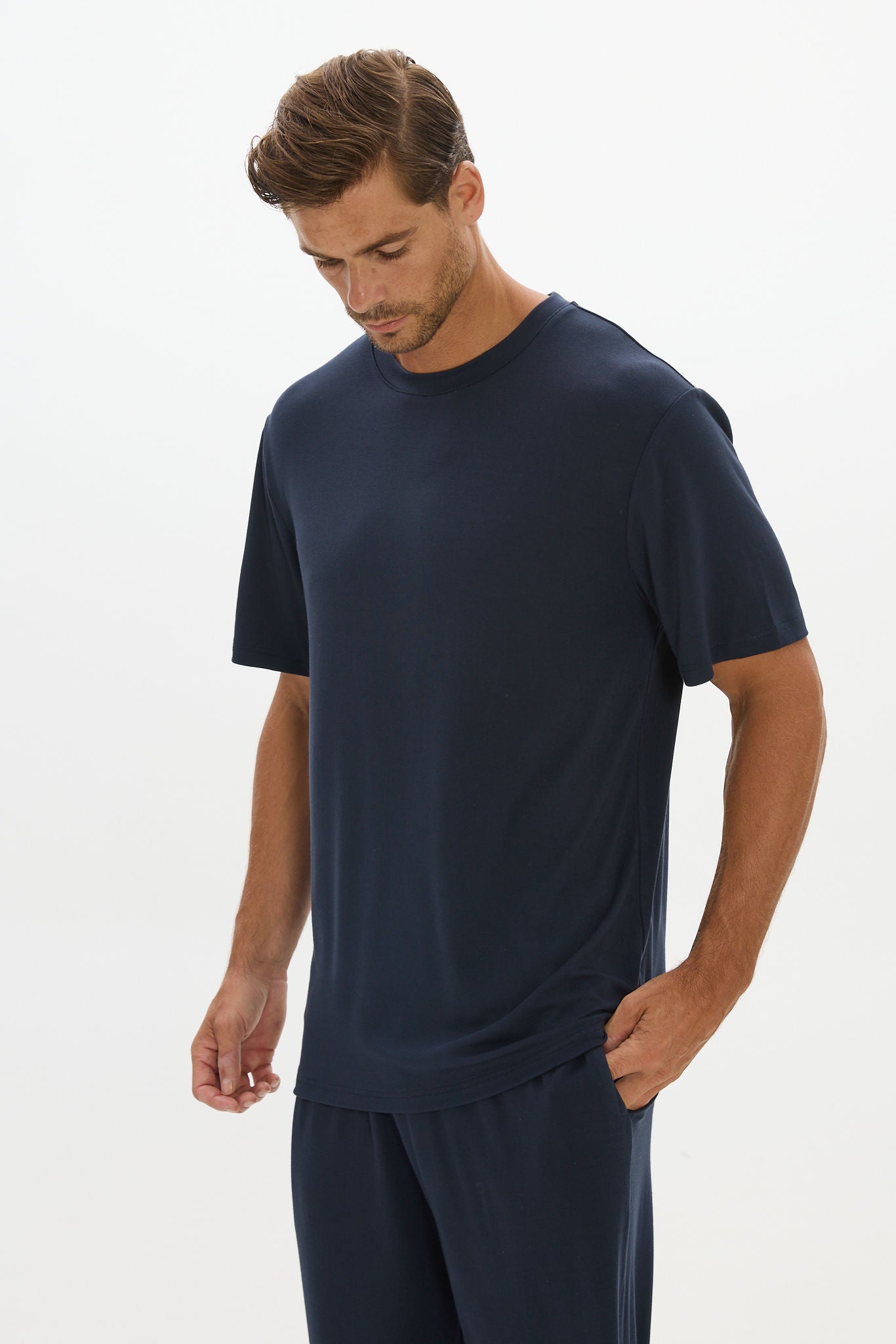 La Palma Crewneck T-Shirt - Midnight Navy