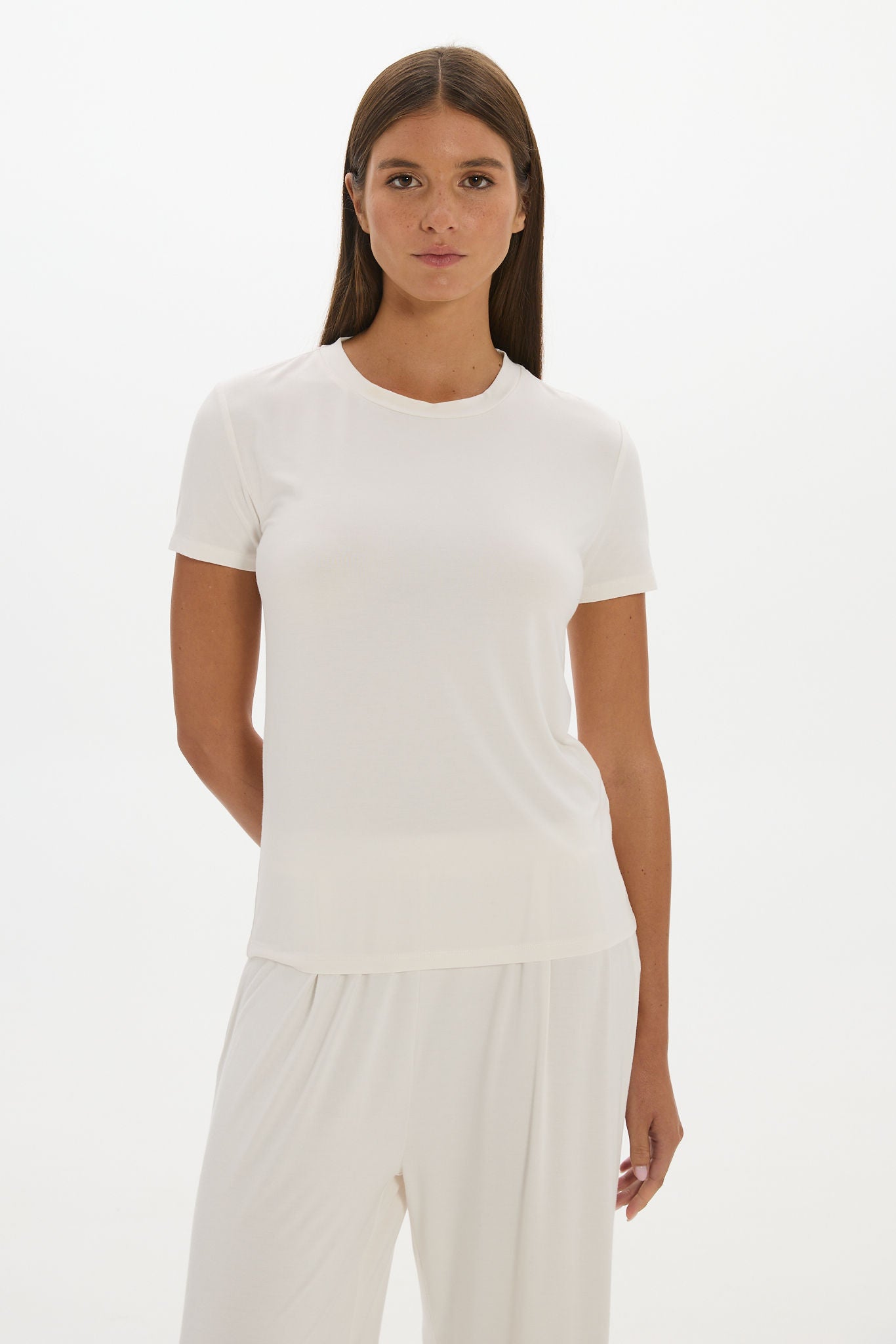 La Palma Crewneck T-Shirt - Cream