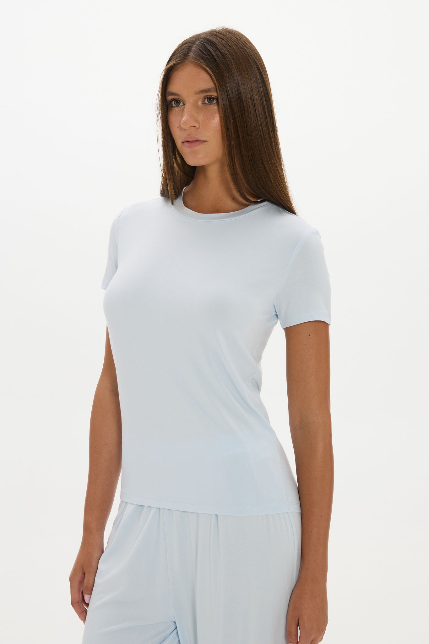 La Palma Crewneck T-Shirt - Pale Azure