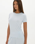La Palma Crewneck T-Shirt - Pale Azure