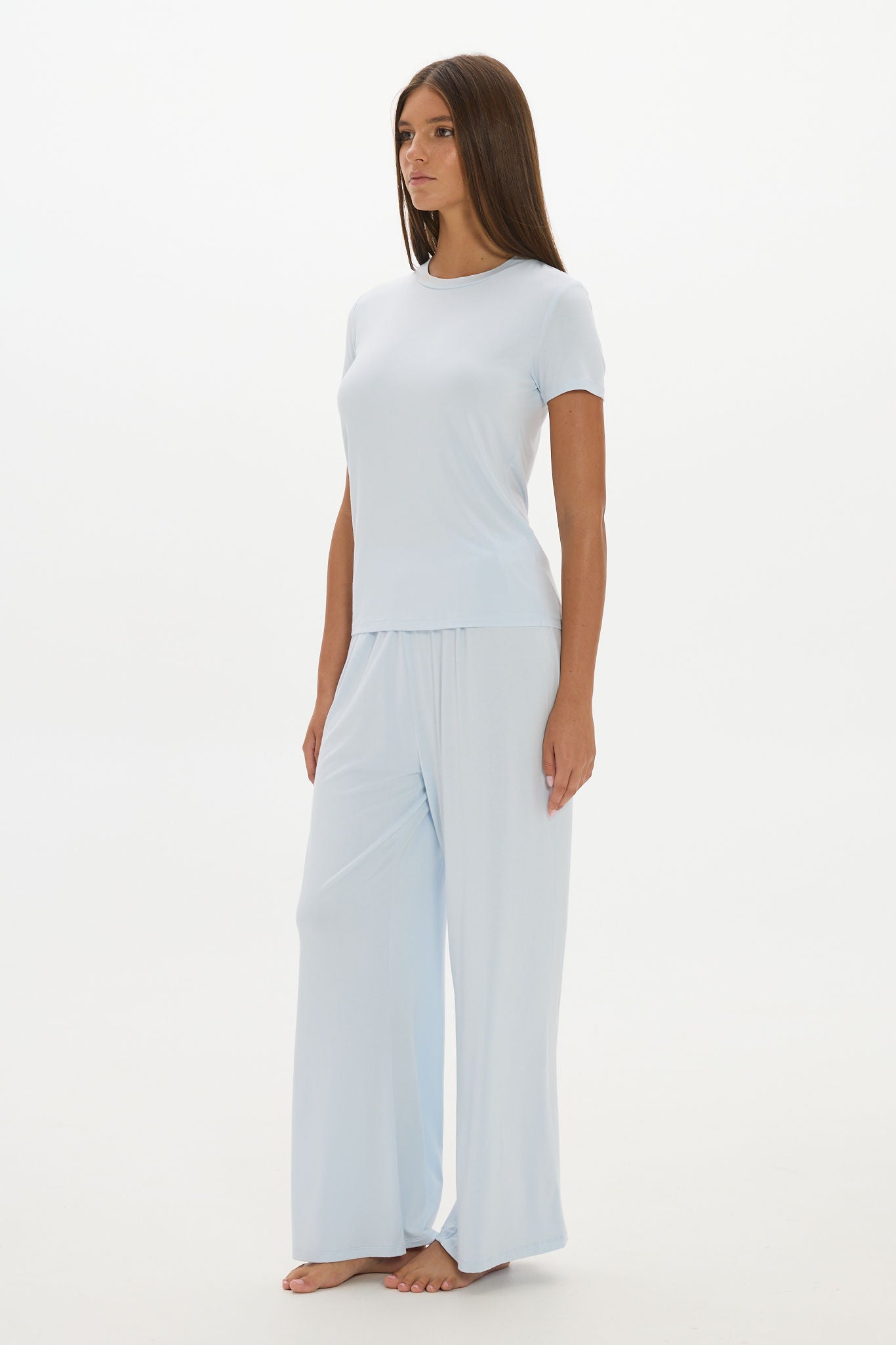 La Palma Crewneck T-Shirt - Pale Azure