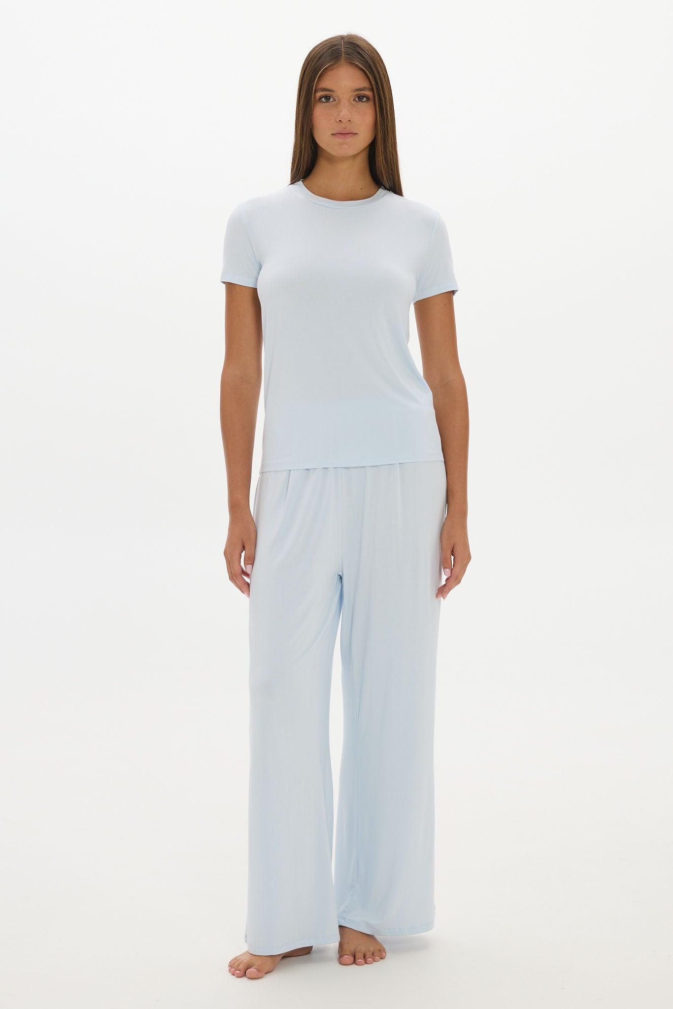 La Palma Crewneck T-Shirt - Pale Azure