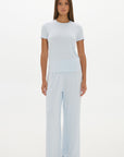 La Palma Crewneck T-Shirt - Pale Azure