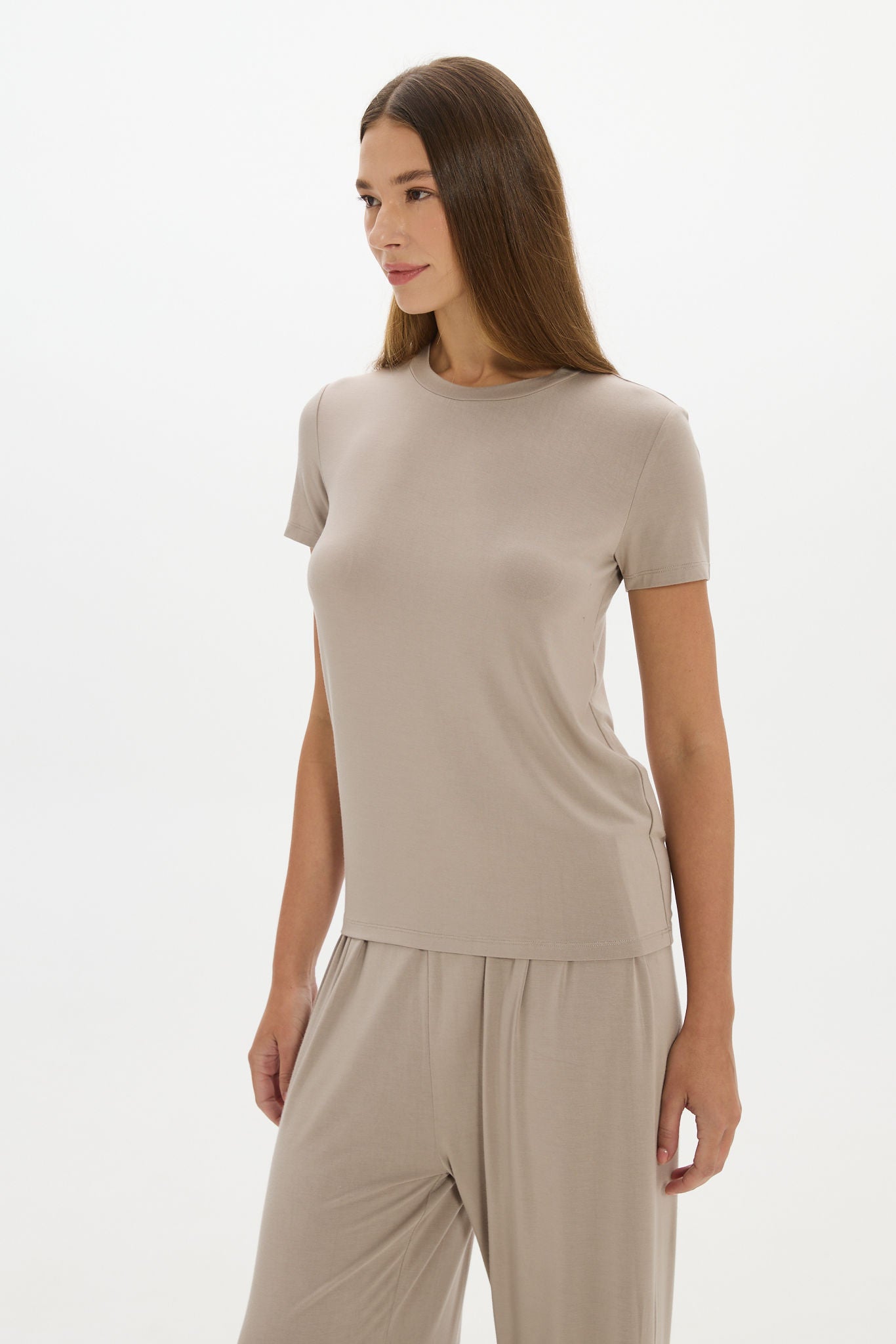 La Palma Crewneck T-Shirt - Taupe