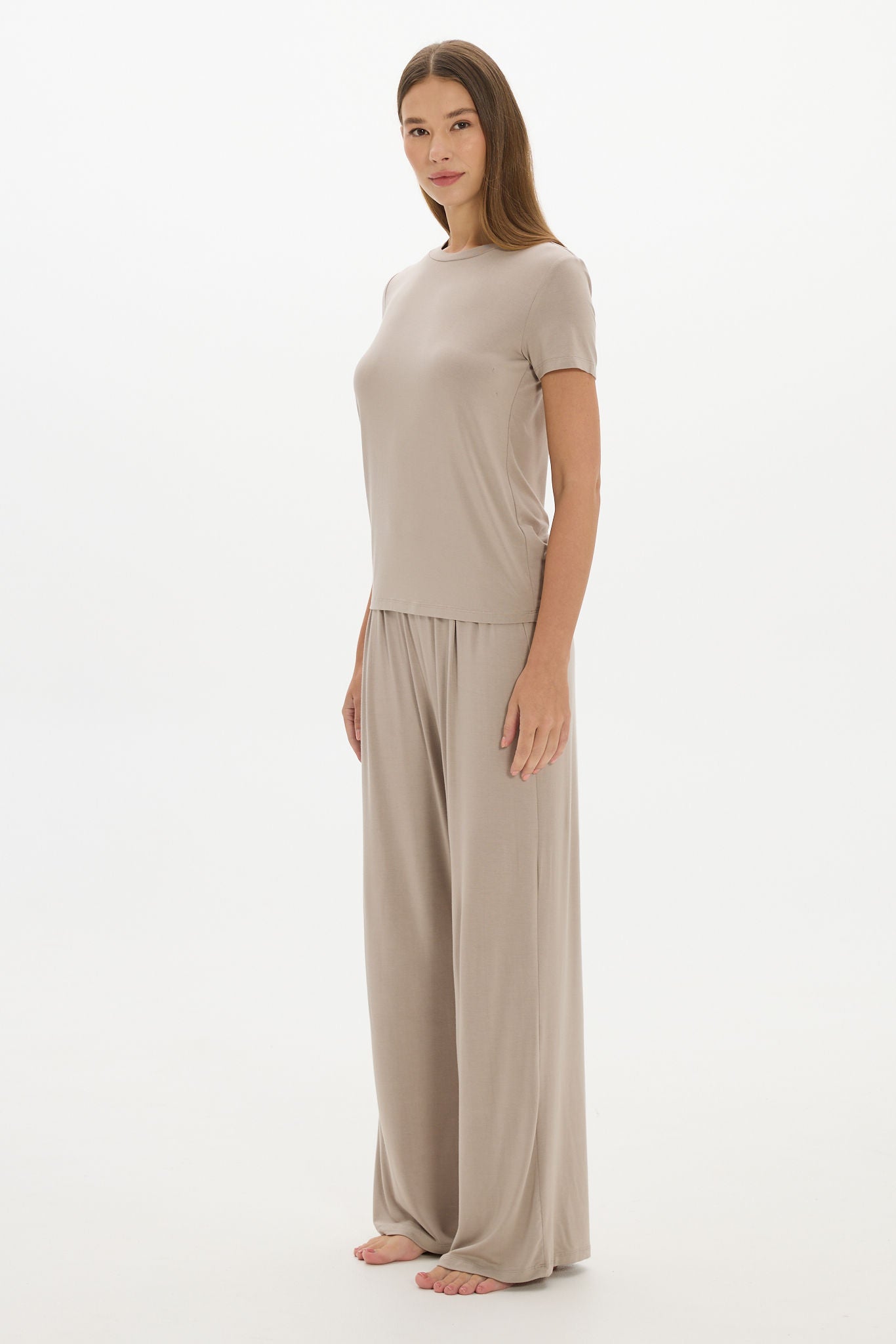 La Palma Crewneck T-Shirt - Taupe